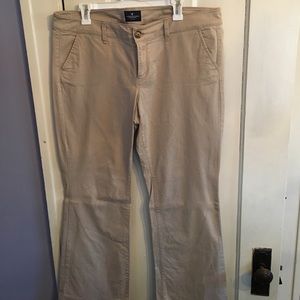American Eagle Outfitters- kick boot khakis